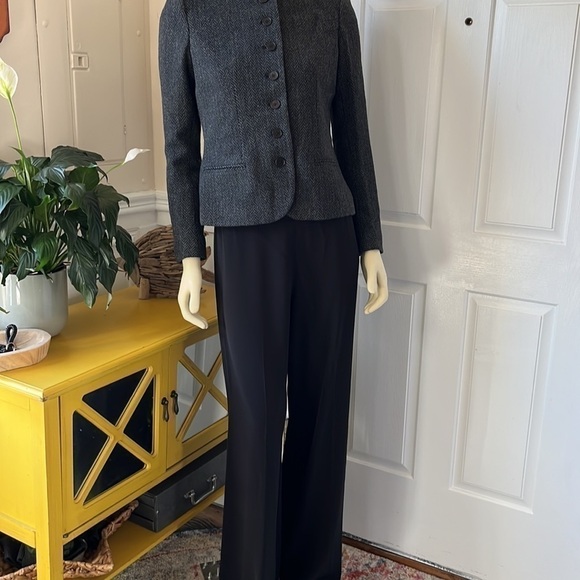 TRINA Turk Flat Front Wide Leg Long Black Dress Pant 4 - Picture 7 of 11